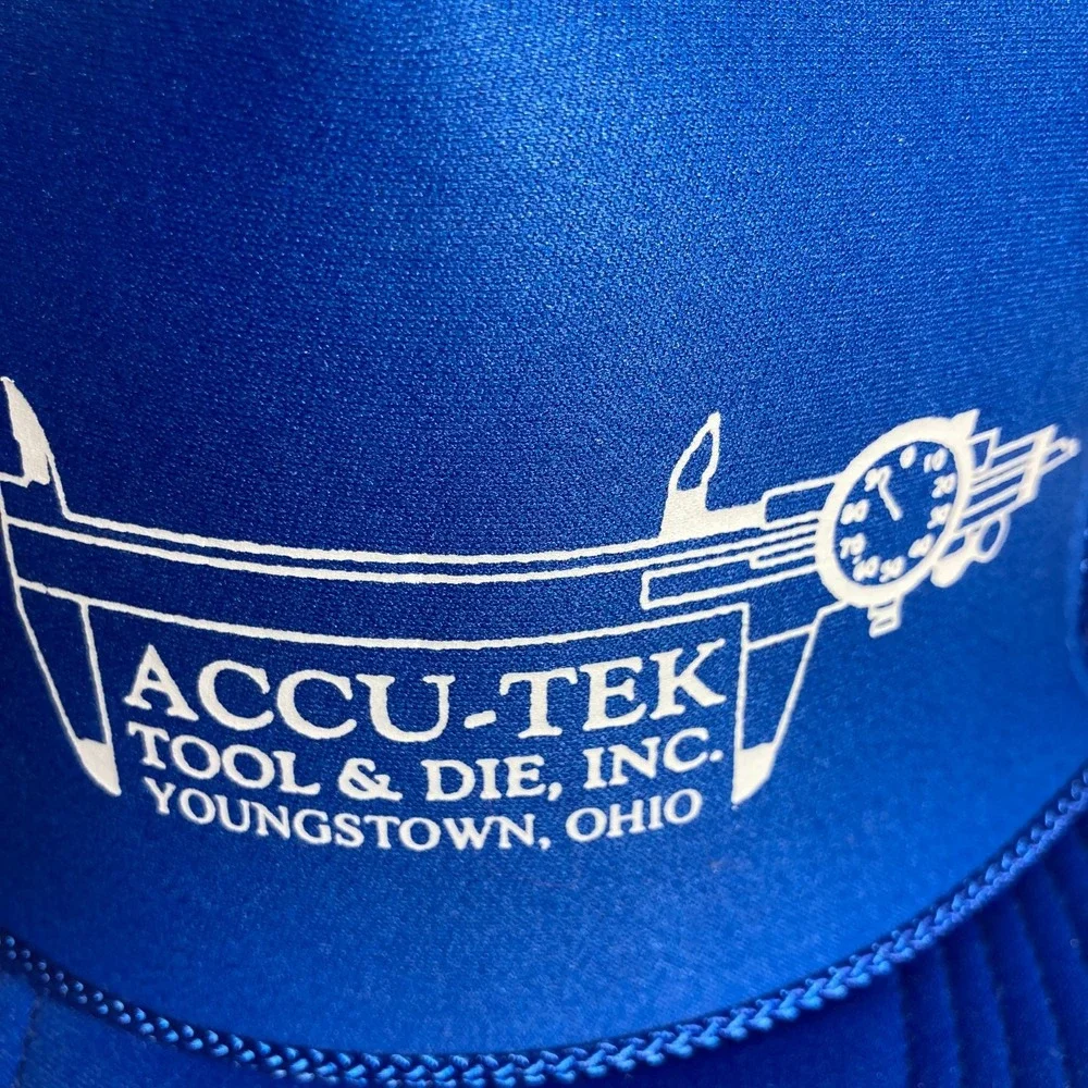 Accu-Tek Tool & Die Trucker Cap Hat Adult Blue Snapback Youngstown‎ Ohio